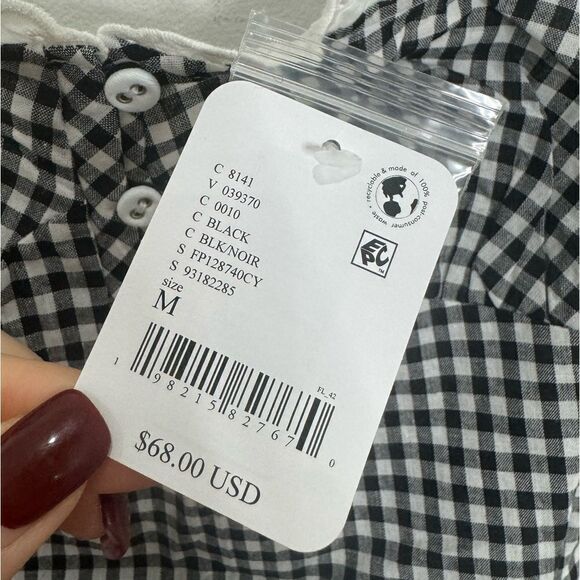 NWT Free People Intimately Cassie Bodysuit in Black Gingham - Picture 9 of 9